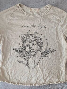 Honky Tonk Angels Graphic Baby Tee - Cream